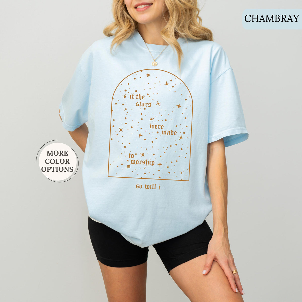 Comfort Colors® Christian Shirt, If The Stars Were Made To Worship So Will I Shirt, Boho Bible Verse Tee, Religious Gifts, Faith Apparel