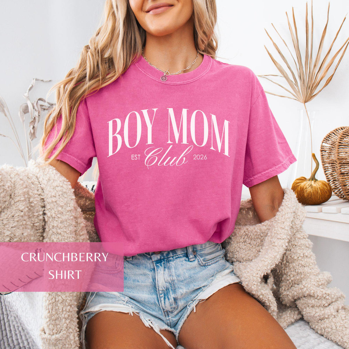 Boy Mom Club Comfort Colors Sweatshirt and T-Shirt, Mama Tee, Mom of Boys T-Shirt, Trendy Mama Sweater, New Mom Crewneck, Gift for Mom