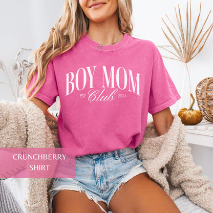 Boy Mom Club Comfort Colors Sweatshirt and T-Shirt, Mama Tee, Mom of Boys T-Shirt, Trendy Mama Sweater, New Mom Crewneck, Gift for Mom