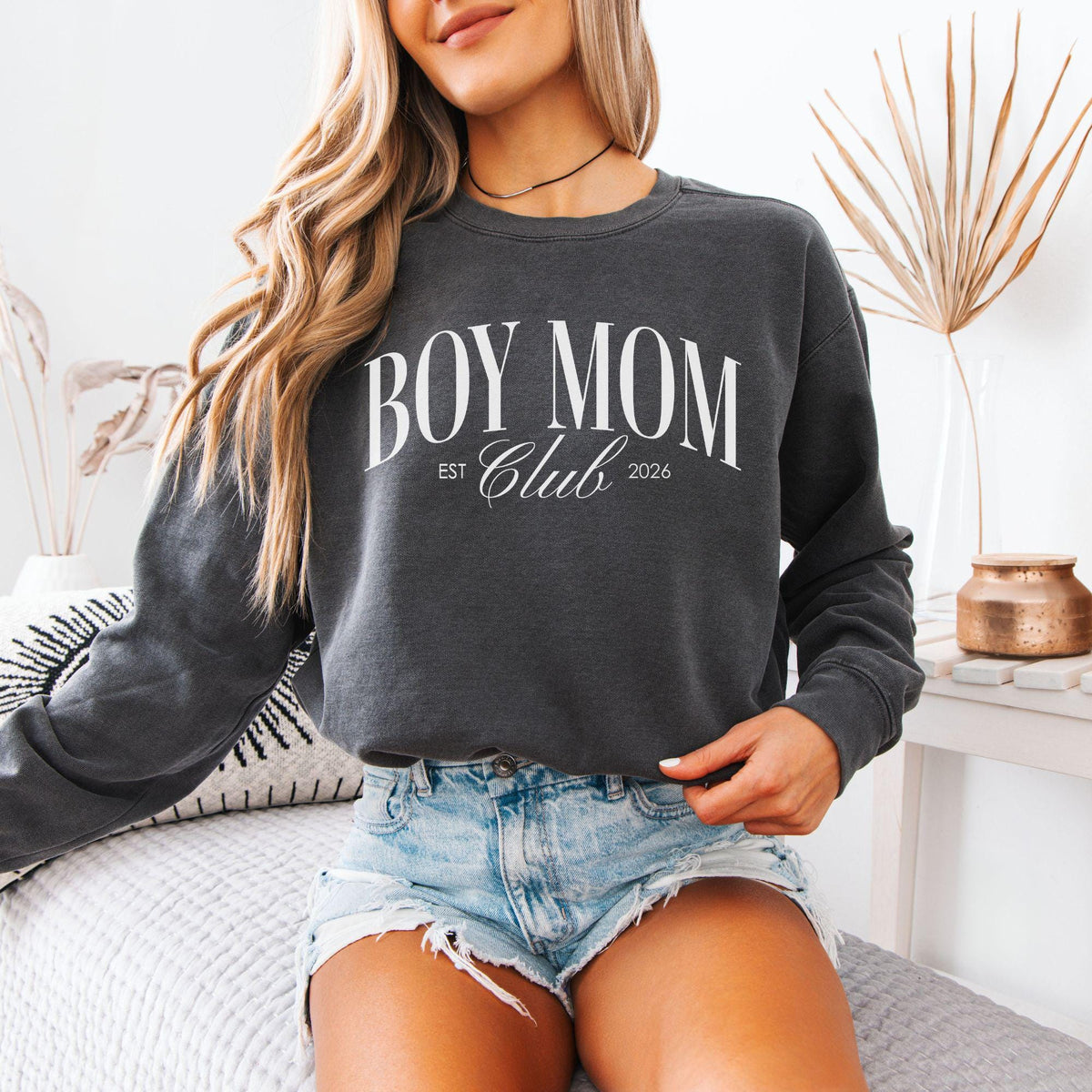Boy Mom Club Comfort Colors Sweatshirt and T-Shirt, Mama Tee, Mom of Boys T-Shirt, Trendy Mama Sweater, New Mom Crewneck, Gift for Mom