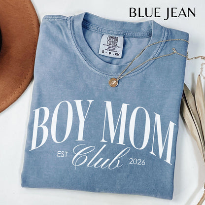 Boy Mom Club Comfort Colors Sweatshirt and T-Shirt, Mama Tee, Mom of Boys T-Shirt, Trendy Mama Sweater, New Mom Crewneck, Gift for Mom