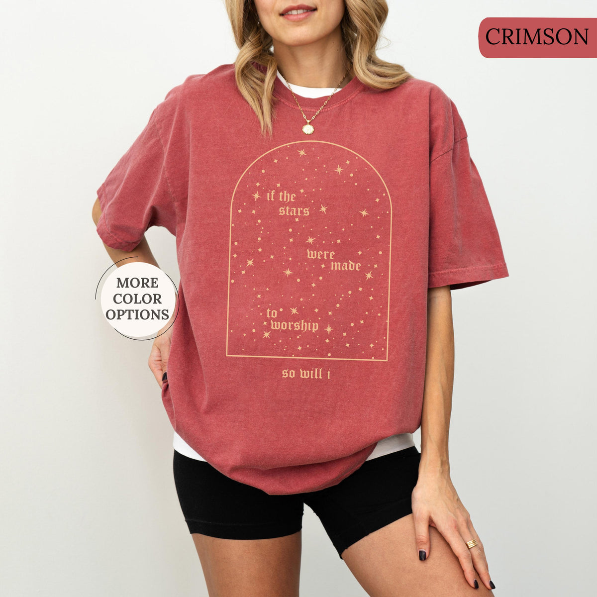 Comfort Colors® Christian Shirt, If The Stars Were Made To Worship So Will I Shirt, Boho Bible Verse Tee, Religious Gifts, Faith Apparel