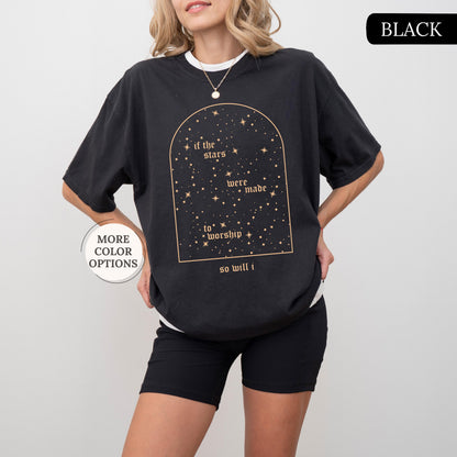 Comfort Colors® Christian Shirt, If The Stars Were Made To Worship So Will I Shirt, Boho Bible Verse Tee, Religious Gifts, Faith Apparel