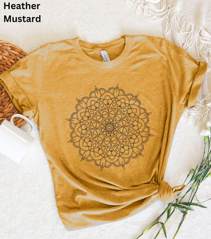 Boho Mandala Shirt, Mandala T-Shirt, Cute Spring Shirt, Cute Shirt for Woman, Cute Mandala Shirt, New Age tee, Boho t-shirt