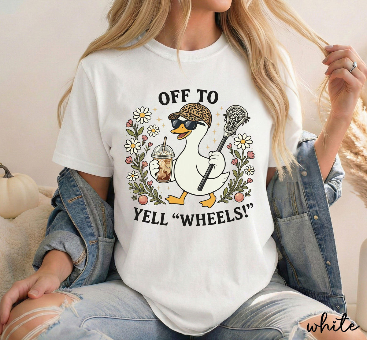 Lacrosse Mom Shirt, Floral Goose Comfort Colors Tee, Trendy Women's Sports Mom Tshirt