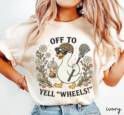 Lacrosse Mom Shirt, Floral Goose Comfort Colors Tee, Trendy Women's Sports Mom Tshirt