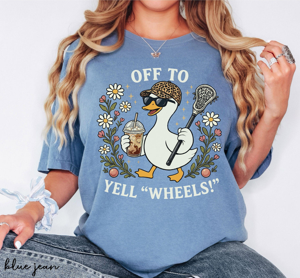 Lacrosse Mom Shirt, Floral Goose Comfort Colors Tee, Trendy Women's Sports Mom Tshirt