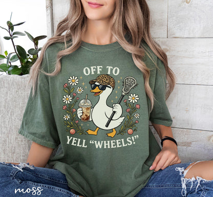 Lacrosse Mom Shirt, Floral Goose Comfort Colors Tee, Trendy Women's Sports Mom Tshirt