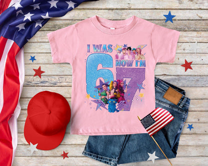 I Was 6 Now I'm 7 Kpop Girls Birthday Shirt, Funny 7th Birthday Meme T-Shirt, Trendy 67 Birthday Crew, Birthday Girl Gift for her