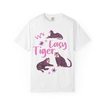 Easy Tiger Comfort Colors® T-Shirt, Retro Tiger Shirt, Tiger Graphic Tee, Trendy Boho Shirt, Cool Tees for Women, Retro Vintage Tiger Shirt