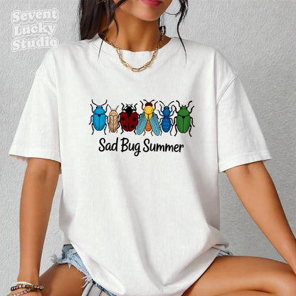 Sad Bug Summer Comfort Colors T-Shirt, The Ladybug Shirt, gift for women.