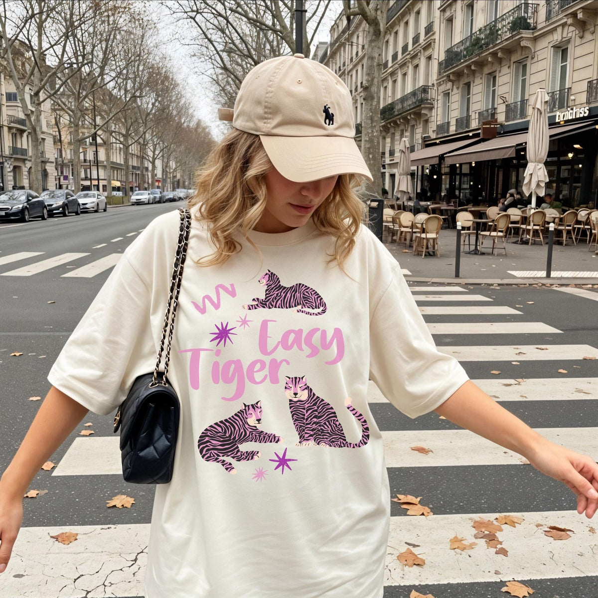 Easy Tiger Comfort Colors® T-Shirt, Retro Tiger Shirt, Tiger Graphic Tee, Trendy Boho Shirt, Cool Tees for Women, Retro Vintage Tiger Shirt