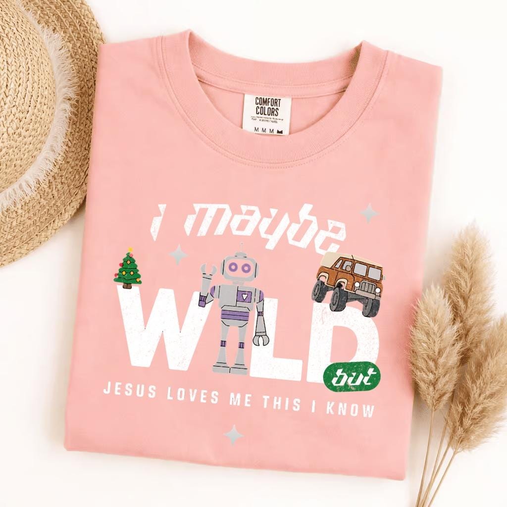 Comfort Colors Jesus Loves Me This I Know Wild T-Shirt, Funny Christian Faith Tee, Sarcastic Humor Religious Gift for Women, Trendy