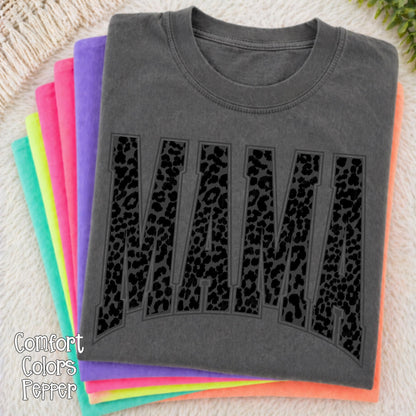 Mama Leopard Print Shirt, Comfort Colors Mama Tee, Bella Canvas Graphic Tee, Trendy Mom Shirt, Oversized Mama Tshirt, Boutique Style Tee