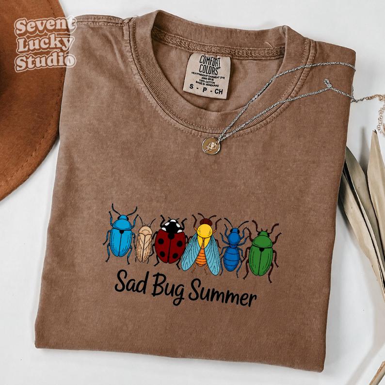Sad Bug Summer Comfort Colors T-Shirt, The Ladybug Shirt, gift for women.