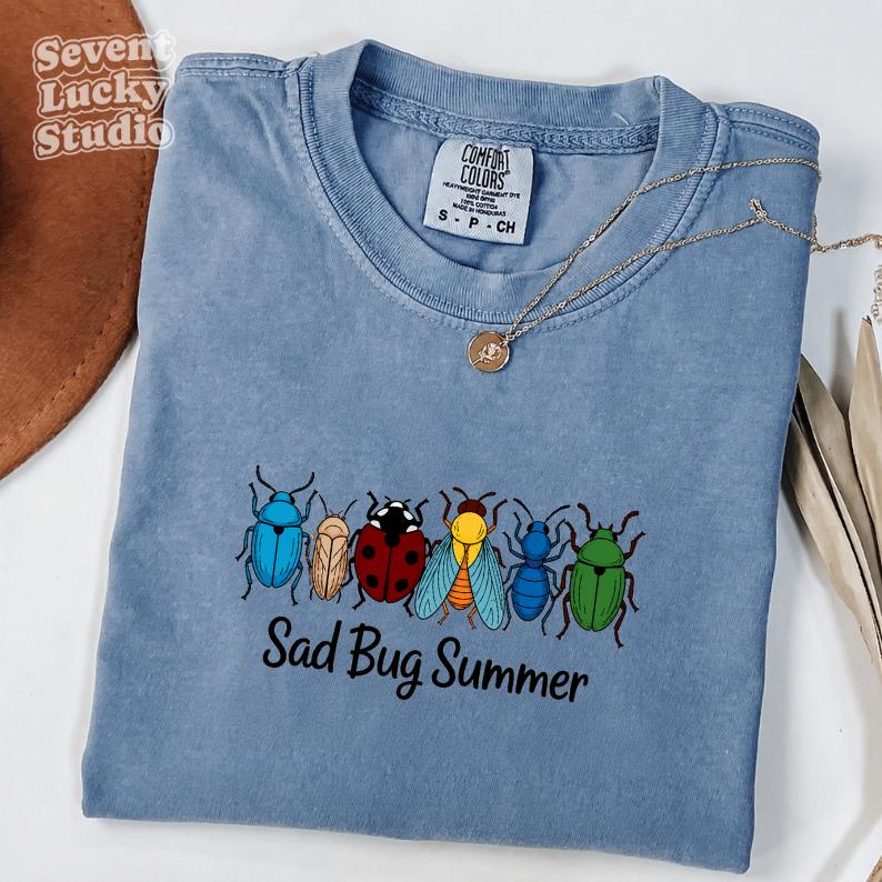 Sad Bug Summer Comfort Colors T-Shirt, The Ladybug Shirt, gift for women.
