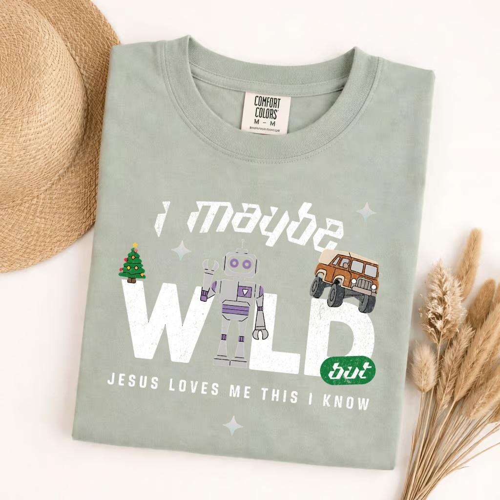 Comfort Colors Jesus Loves Me This I Know Wild T-Shirt, Funny Christian Faith Tee, Sarcastic Humor Religious Gift for Women, Trendy
