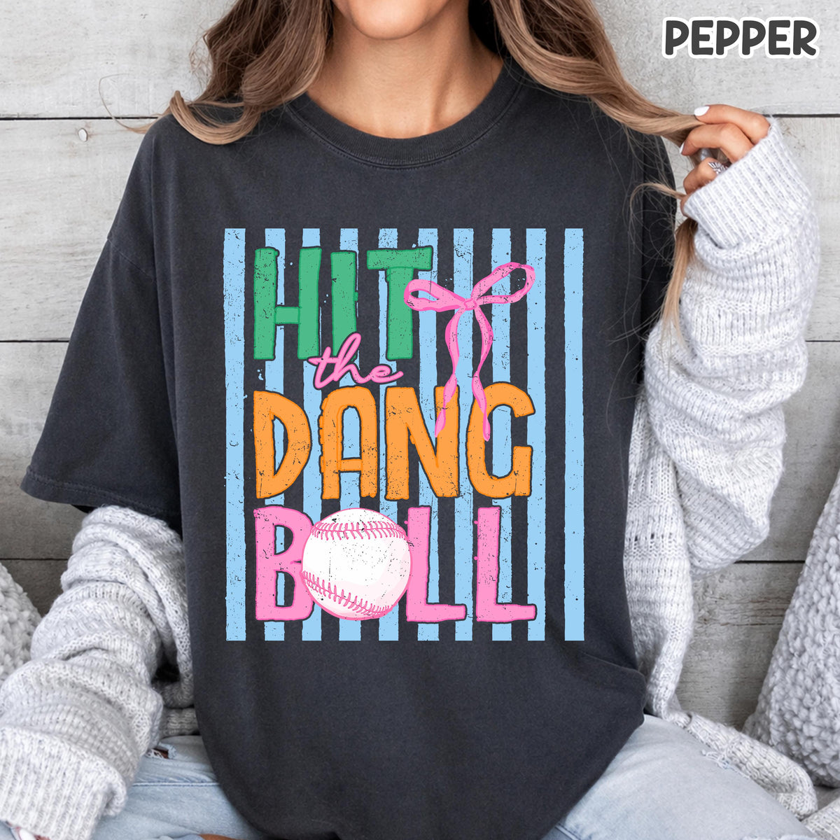 Comfort Colors® Hit the Dang Ball Shirt, Trendy Baseball Tee, Womens Sports Tee, Women's Baseball Shirt, Baseball Mom Shirt, Game Day Tee