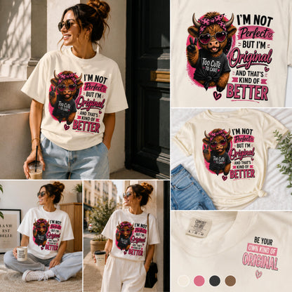 Funny Highland Cow T-Shirt for Women | Cute Cowgirl Graphic Tee, Western Pink Shirt, Trendy Country Girl Tee