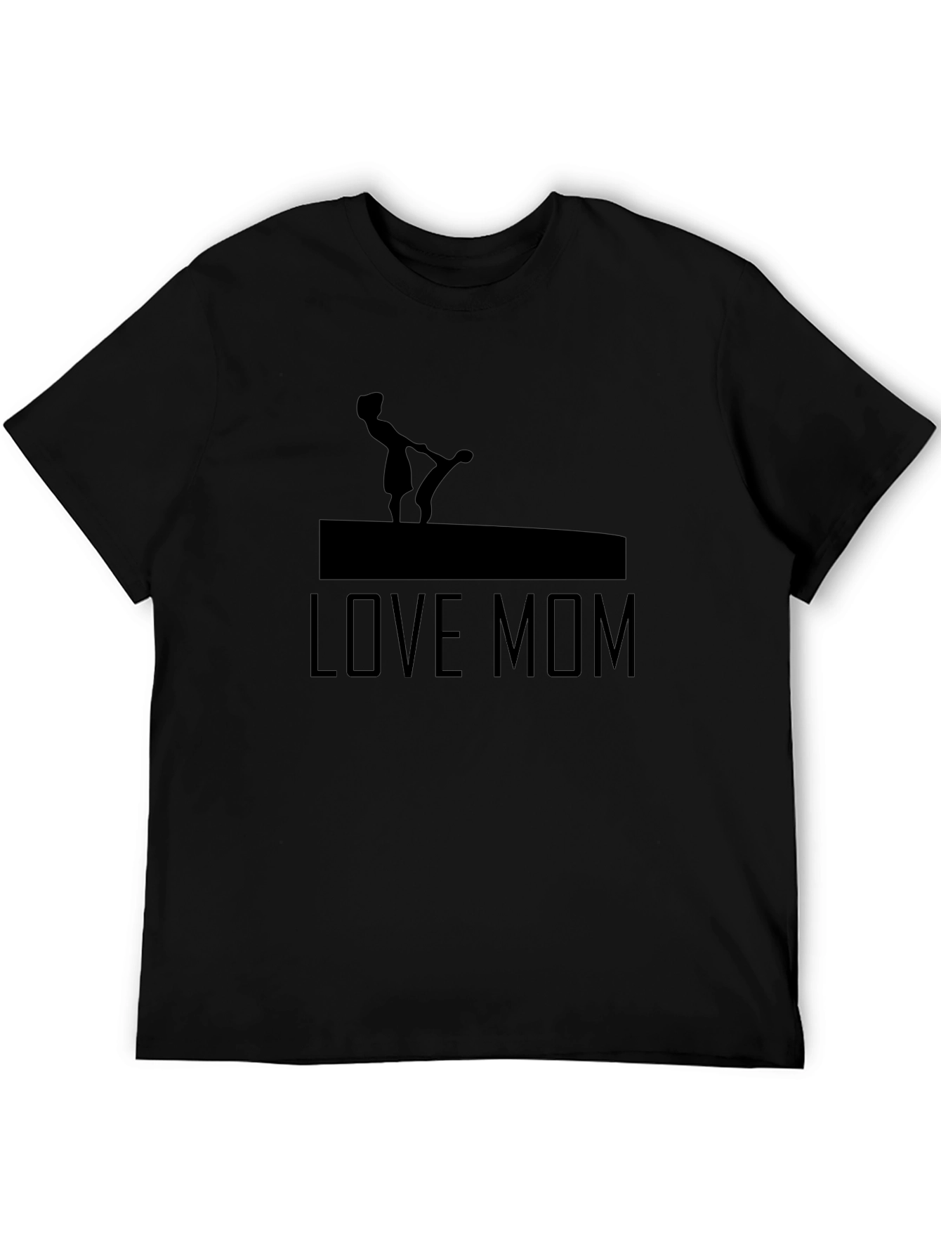 Love Mom Graphic Tee - Black Cotton T-Shirt