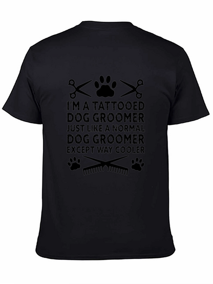 Tattooed Dog Groomer Black Graphic T-Shirt