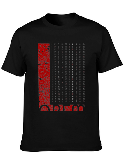 Abstract Graphic Print Mens Black T-Shirt