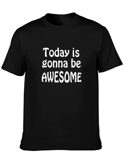 Awesome Day Graphic Tee - Black Cotton T-Shirt