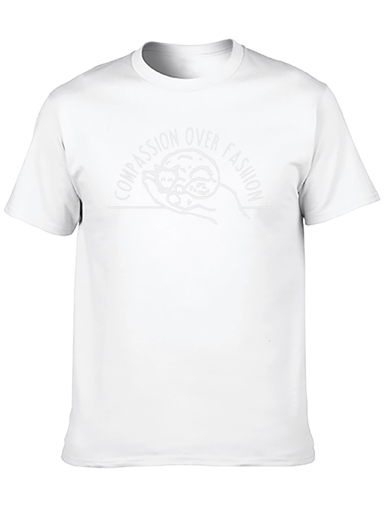 Compassion Over Fashion Black T-Shirt with Cat Graphic