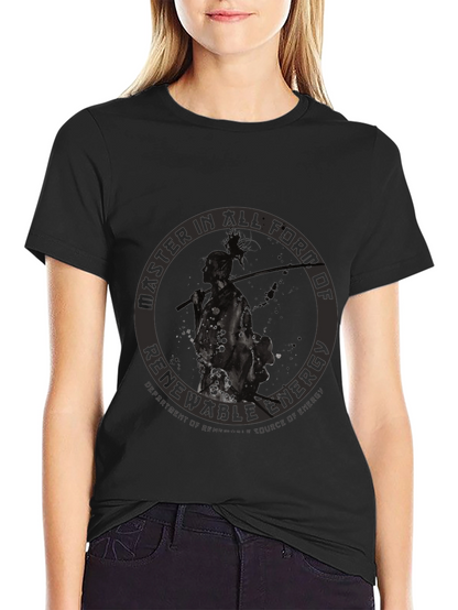 Renewable Energy Graphic Print Black T-Shirt