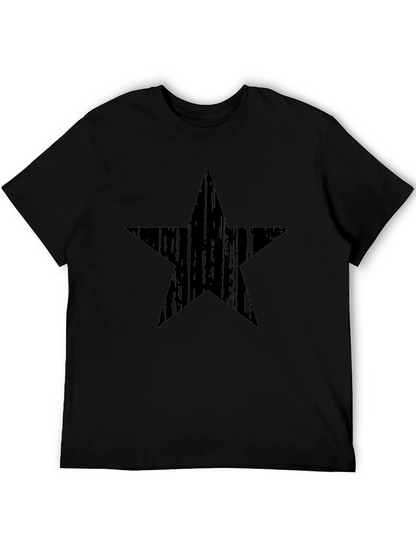 Mens Black Star Graphic Tee