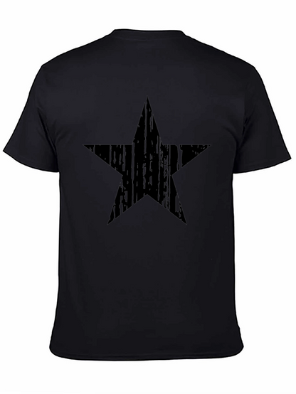 Mens Black Star Graphic Tee