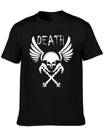 Death Skull Graphic Print Black T-Shirt