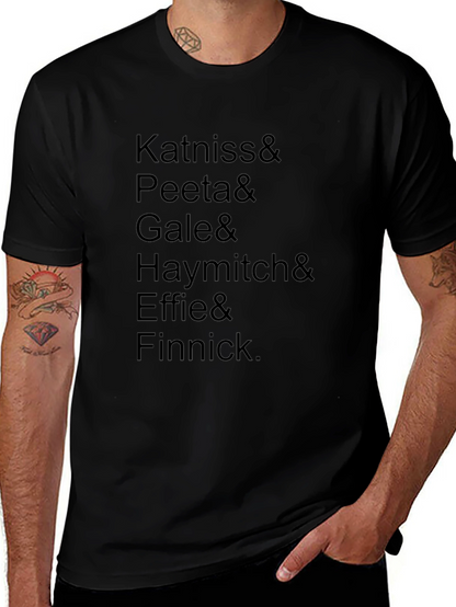 Hunger Games Character List Black T-Shirt
