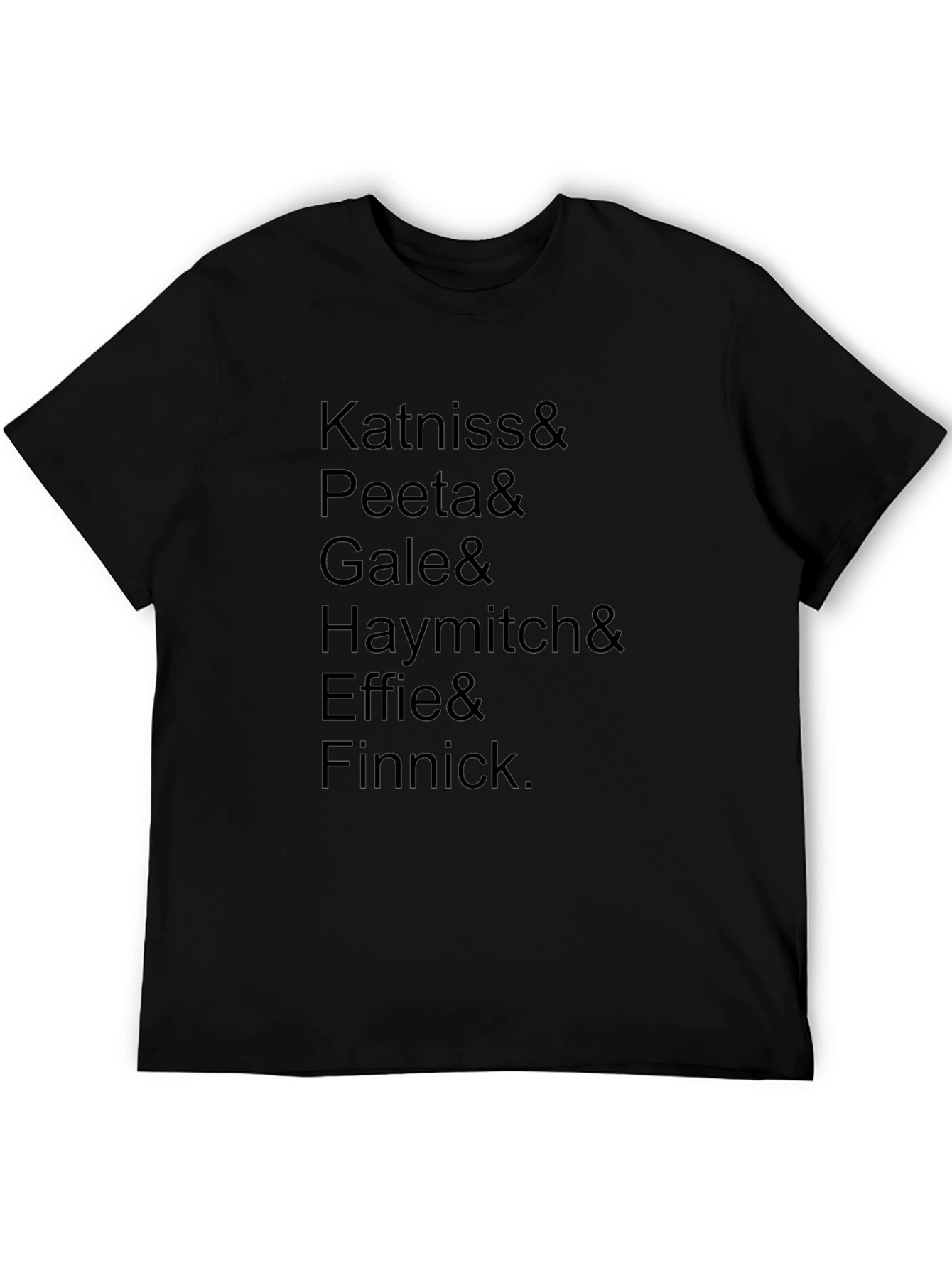 Hunger Games Character List Black T-Shirt