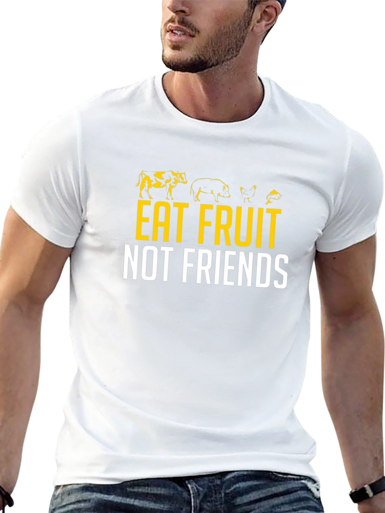 Eat Fruit Not Friends Vegan Graphic Tee